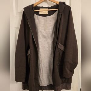 Grey/green Jacket with Hood